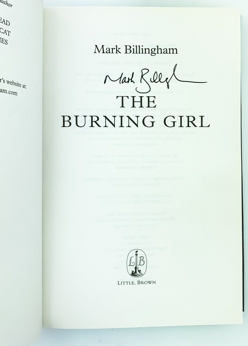 Billingham, Mark - The Burning Girl - SIGNED | image3