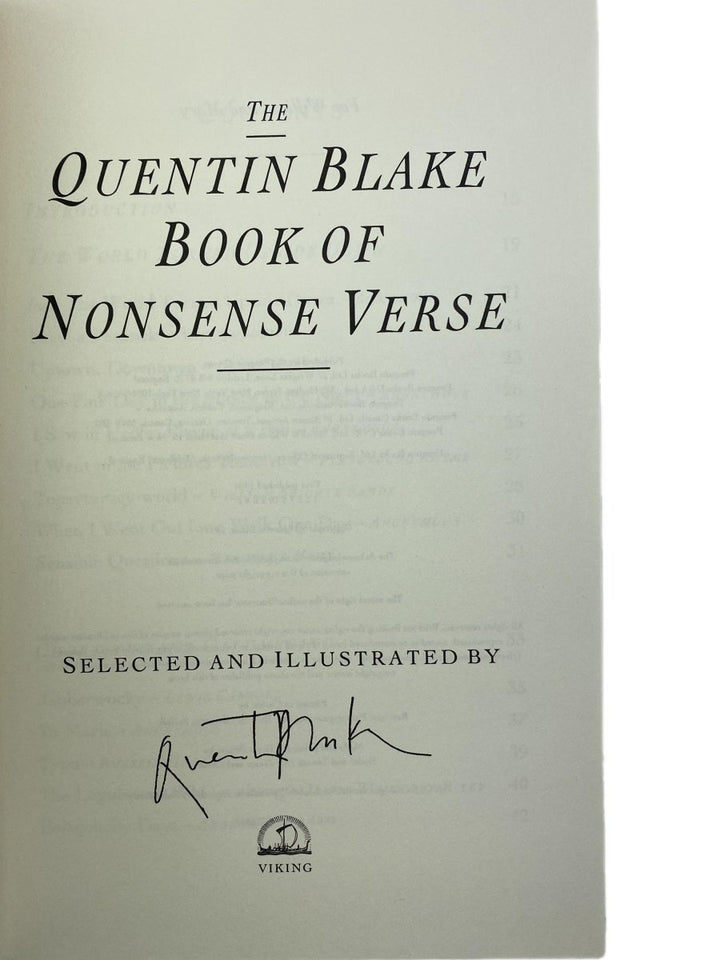 Blake, Quentin - The Quentin Blake Book of Nonsense Verse - SIGNED | image3