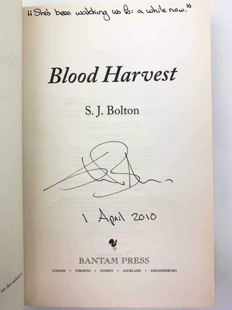Bolton, S J - Blood Harvest - SIGNED, LINED and DATED - SIGNED | image3
