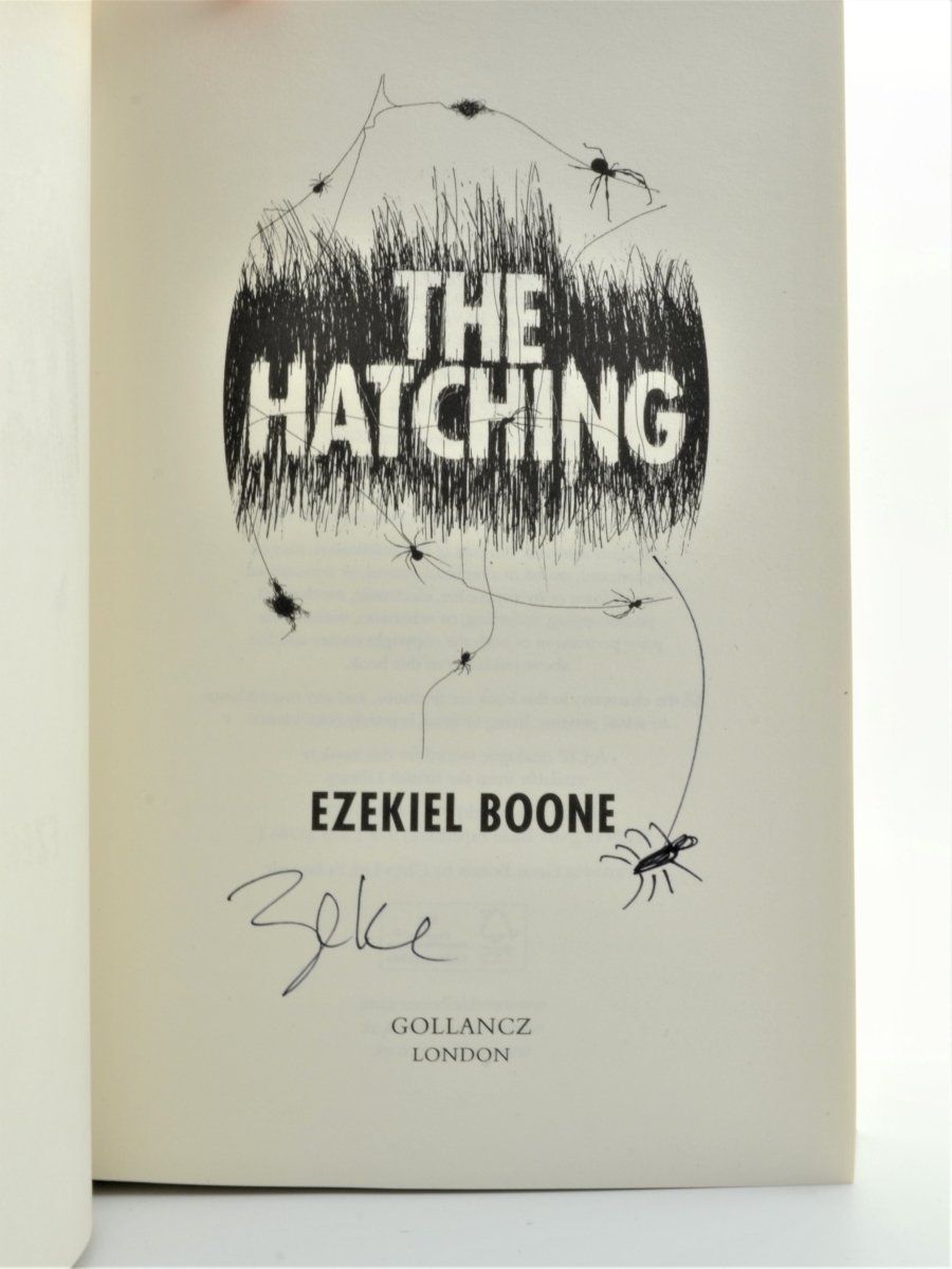 Boone, Ezekiel - The Hatching - SIGNED | signature page