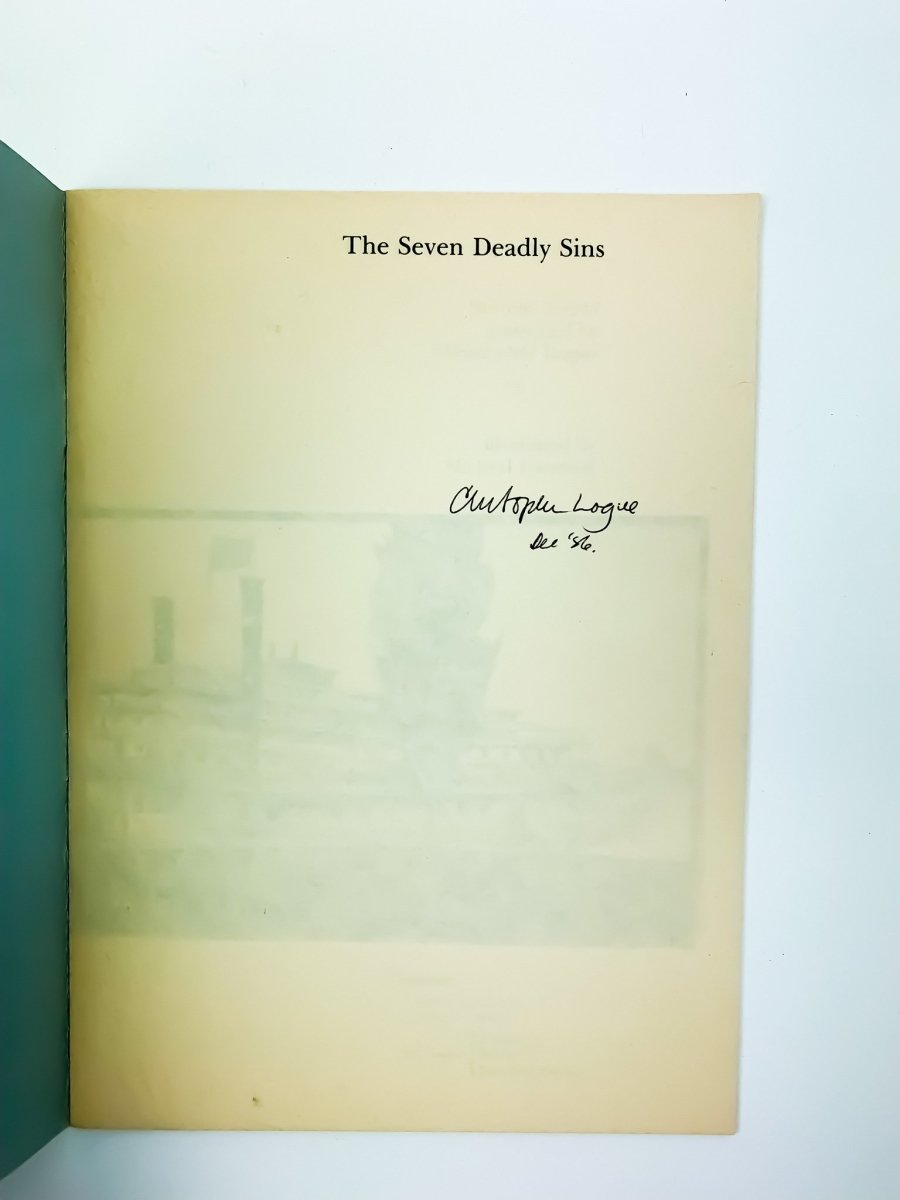 Brecht, Berthold - The Seven Deadly Sins - SIGNED | back cover