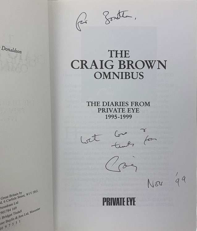 Brown, Craig - The Craig Brown Omnibus - SIGNED | signature page