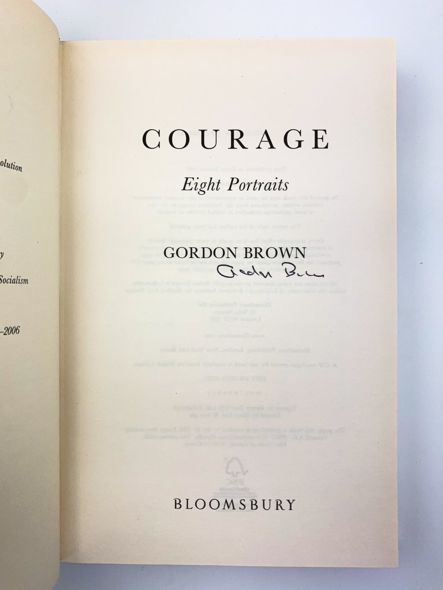 Brown, Gordon - Courage - SIGNED | signature page