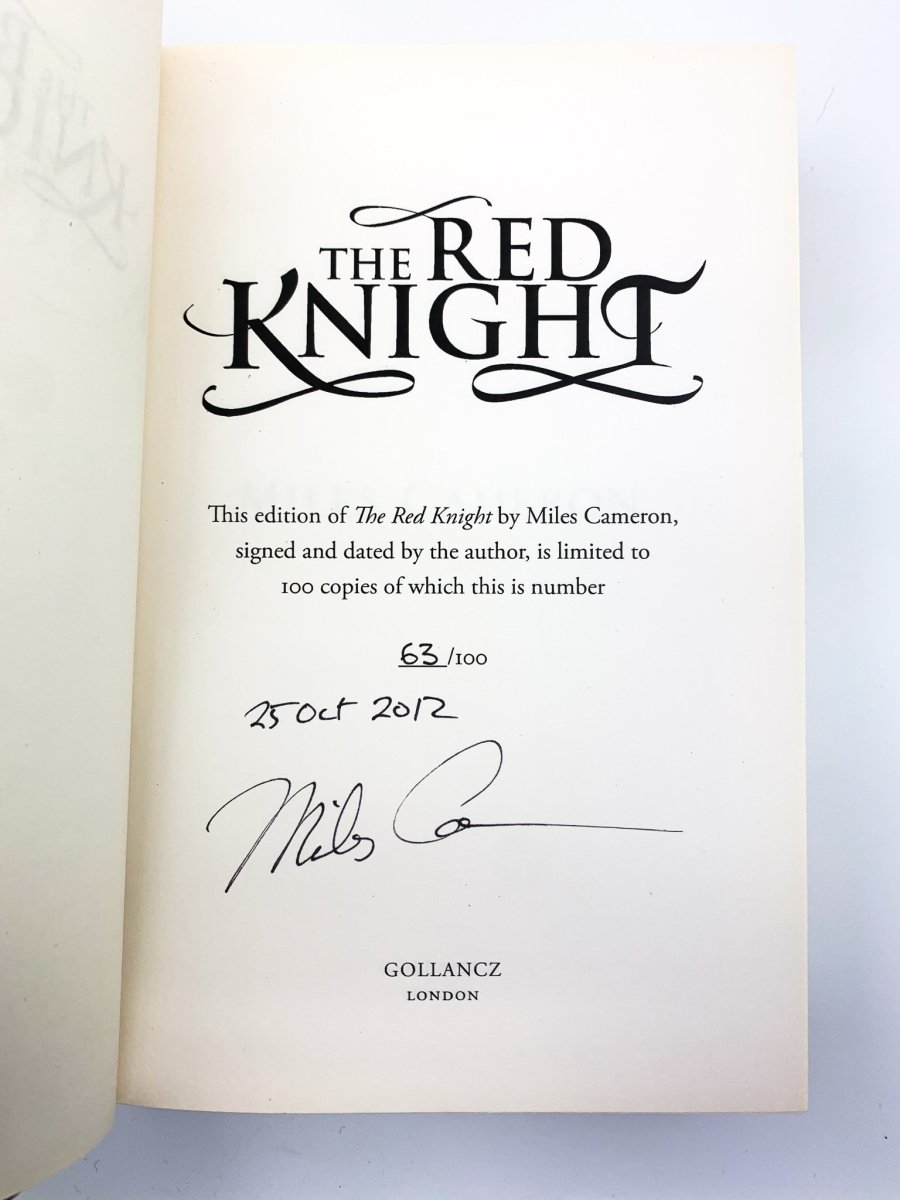 Cameron, Miles - The Red Knight - SIGNED Number 63 | signature page