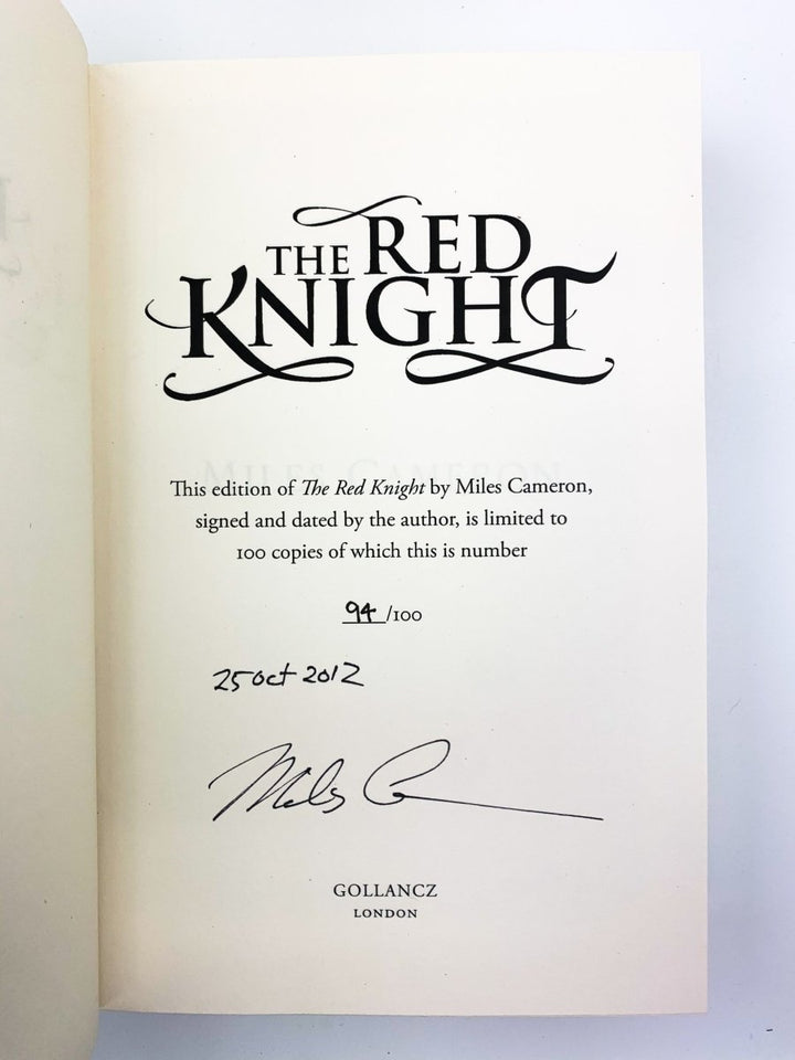 Cameron, Miles - The Red Knight - SIGNED Number 94 | signature page