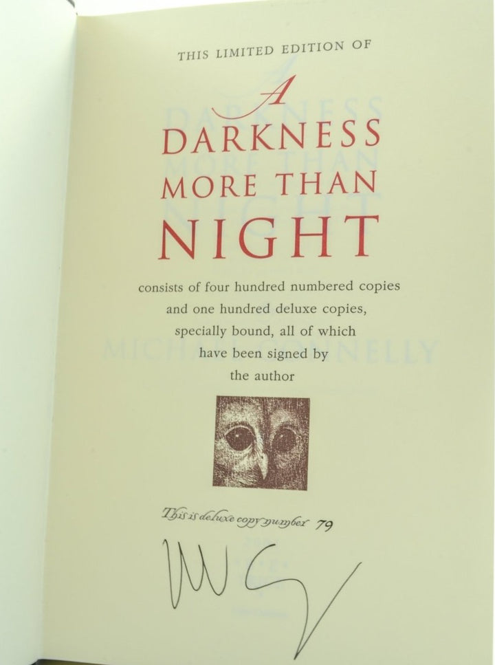 Connelly, Michael - A Darkness More Than Night - SIGNED | signature page