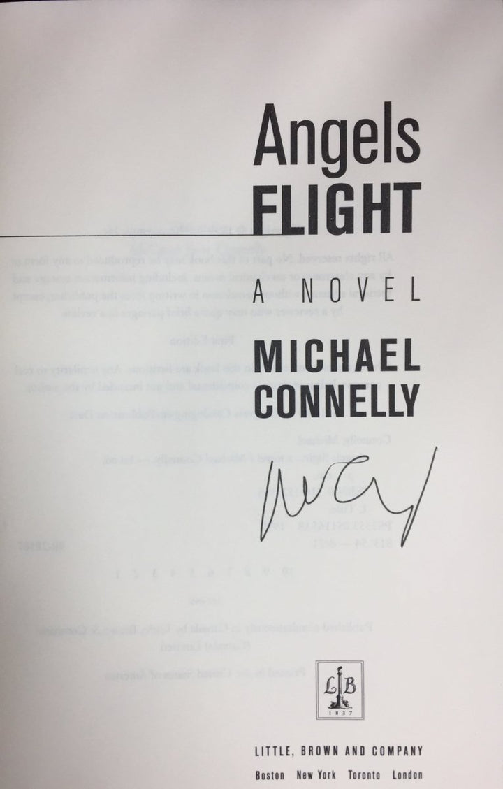 Connelly, Michael - Angel's Flight - SIGNED | signature page
