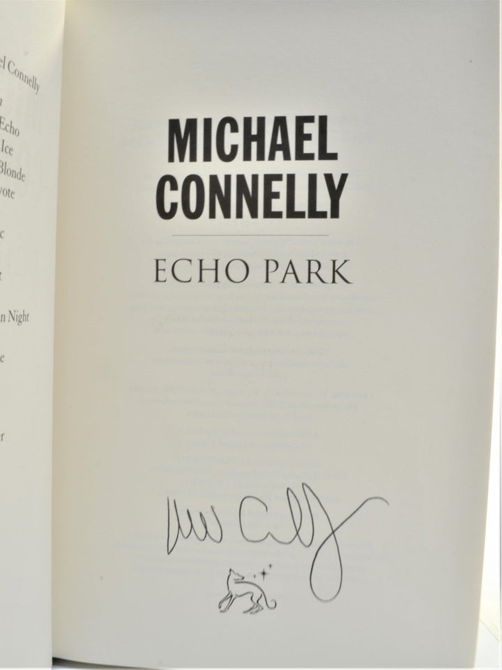 Connelly, Michael - Echo Park - SIGNED | signature page