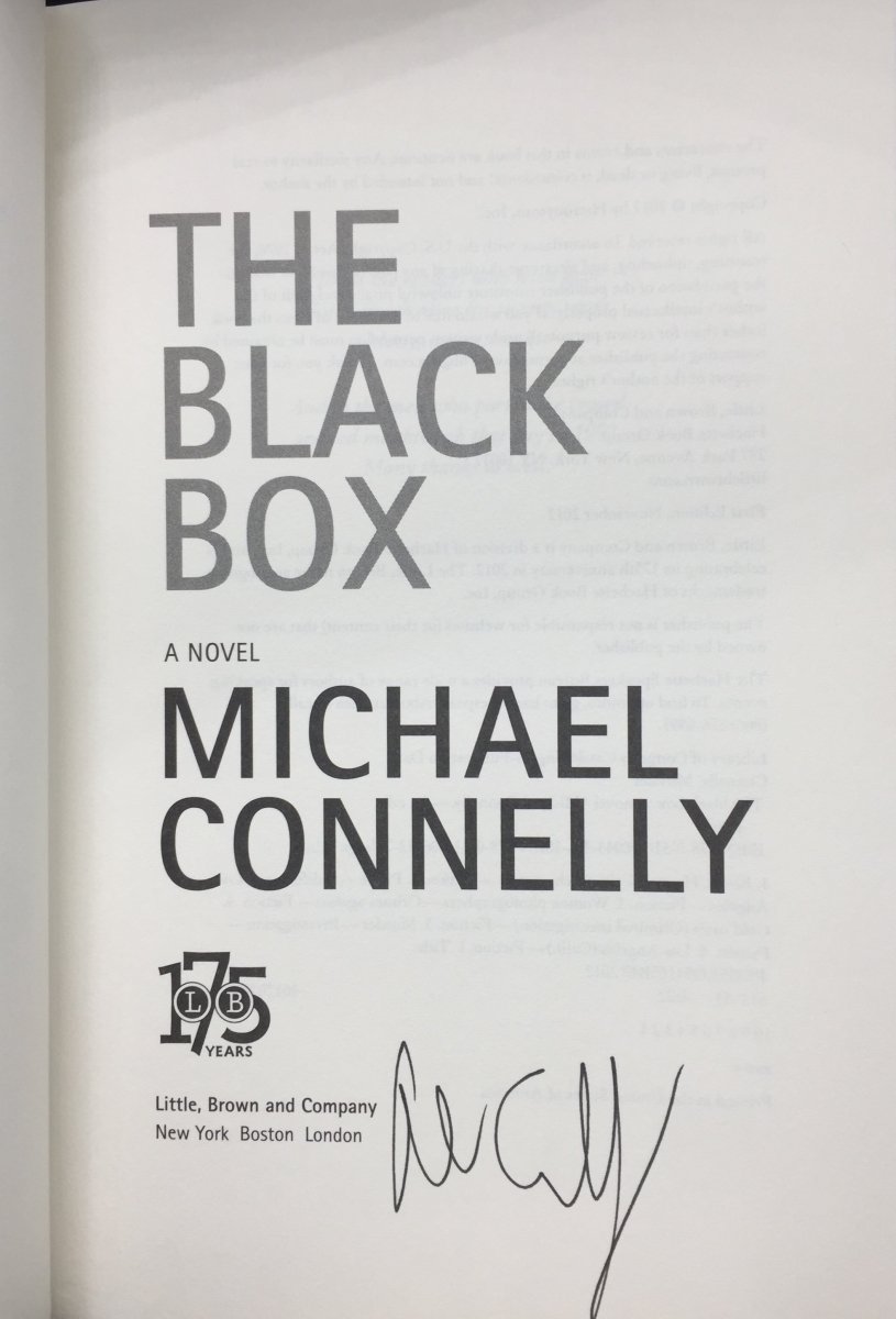 Connelly, Michael - The Black Box - SIGNED | signature page