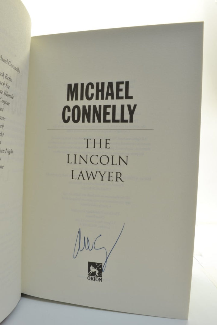 Connelly, Michael - The Lincoln Lawyer - SIGNED | signature page