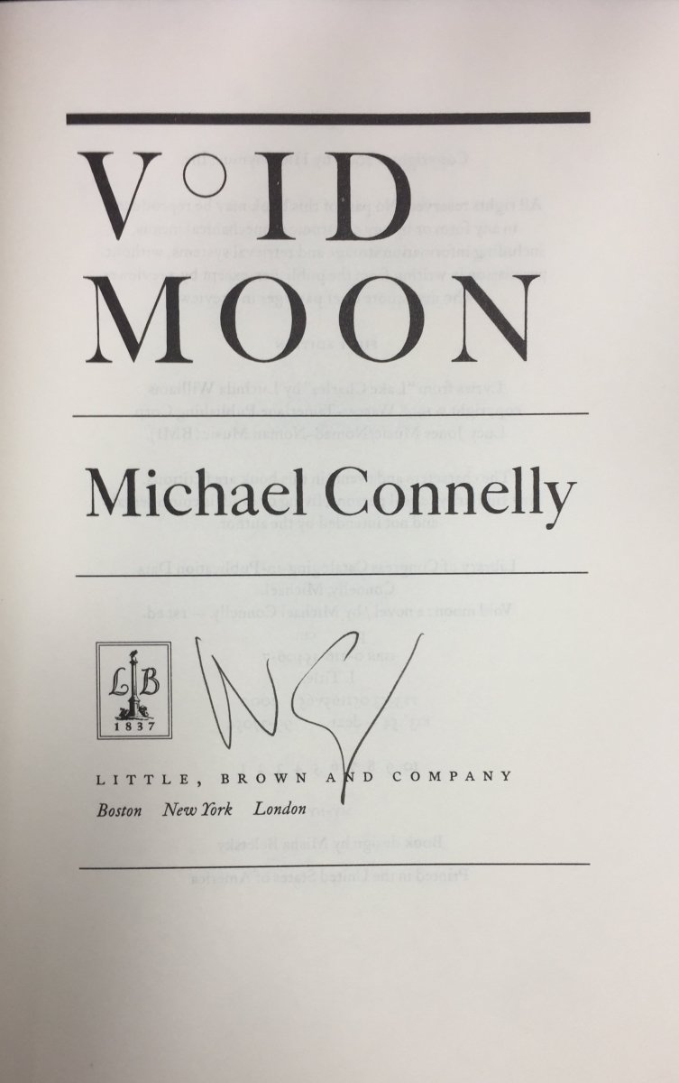 Connelly, Michael - Void Moon - SIGNED | signature page
