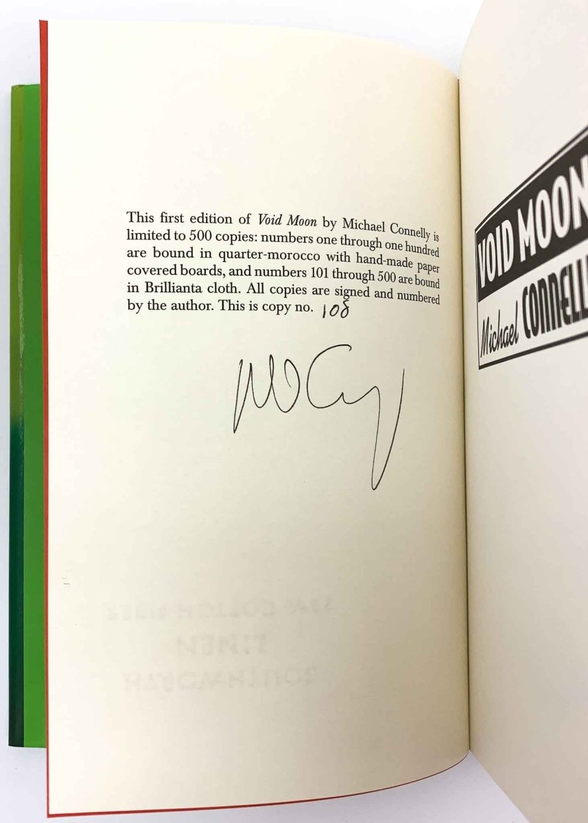 Connelly, Michael - Void Moon - SIGNED | signature page