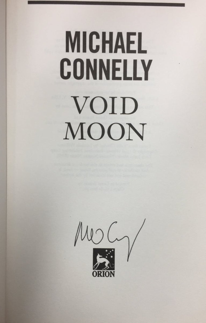 Connelly, Michael - Void Moon - SIGNED UK Edition | signature page