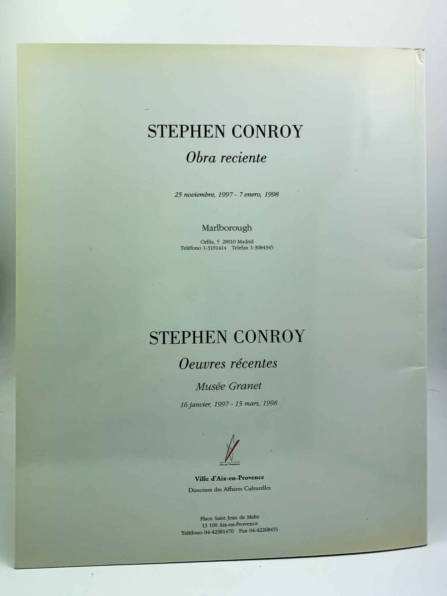 Coutagne, Denis ( introduces ) - Stephen Conroy : Obra Reciente | back cover
