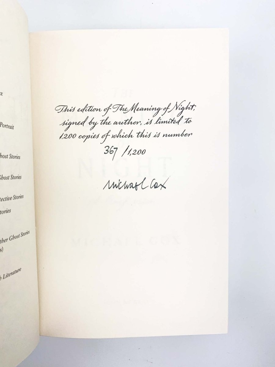 Cox, Michael - The Meaning of Night - SIGNED | image3