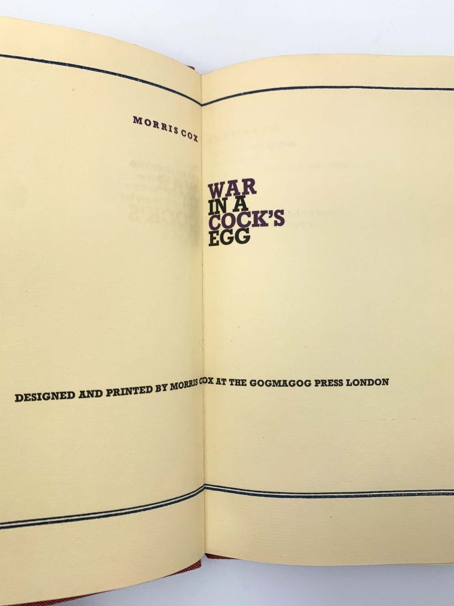 Cox, Morris - War in a Cock's Egg - SIGNED | pages