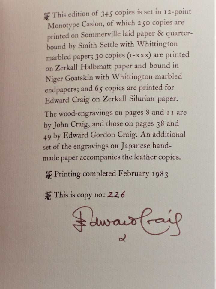 Craig, Ellen Gordon - Edward Gordon Craig : The Last Eight Years (SIGNED) | signature page
