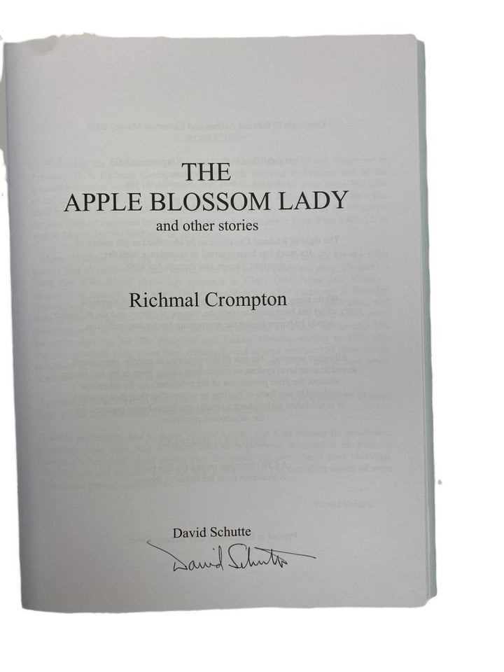 Crompton, Richmal - The Apple Blossom Lady and Other Stories - SIGNED | signature page
