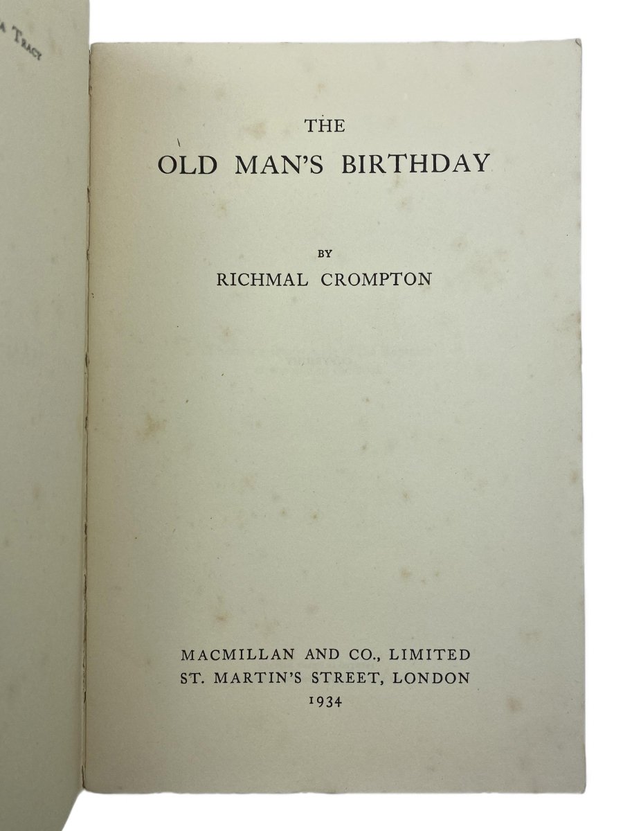 Crompton, Richmal - The Old Man's Birthday | signature page