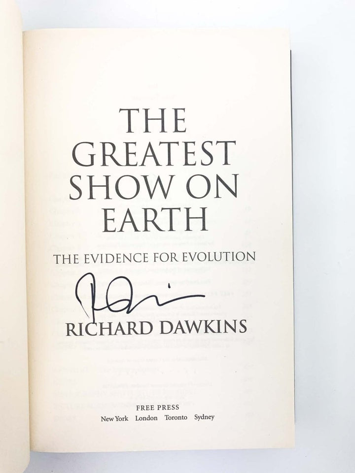 Dawkins, Richard - The Greatest Show on Earth - SIGNED | back cover
