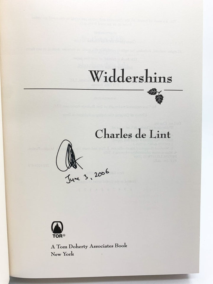 De Lint, Charles - Widdershins - SIGNED | signature page