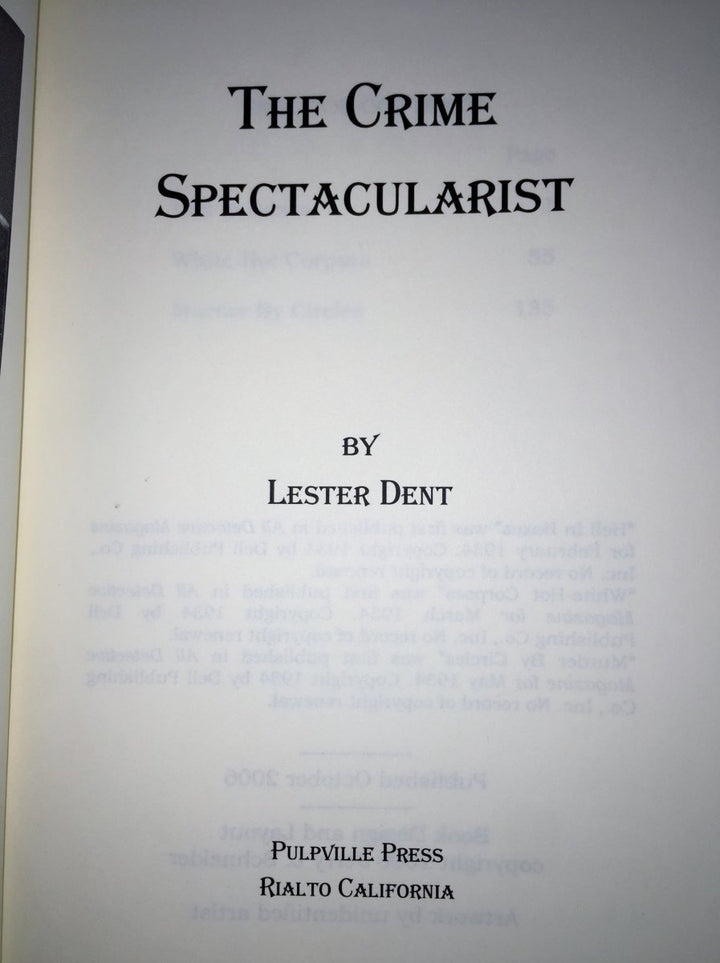 Dent, Lester - The Crime Spectacularist | sample illustration