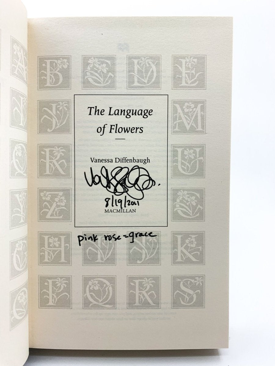 Diffenbaugh, Vanessa - The Language of Flowers - SIGNED | signature page