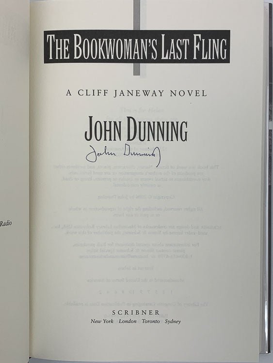 Dunning, John - The Book Woman's Last Fling - SIGNED | image3