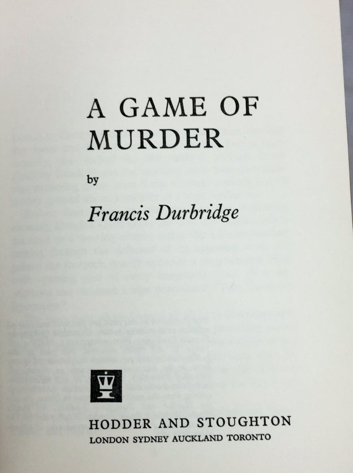 Durbridge, Francis - A Game of Murder | sample illustration