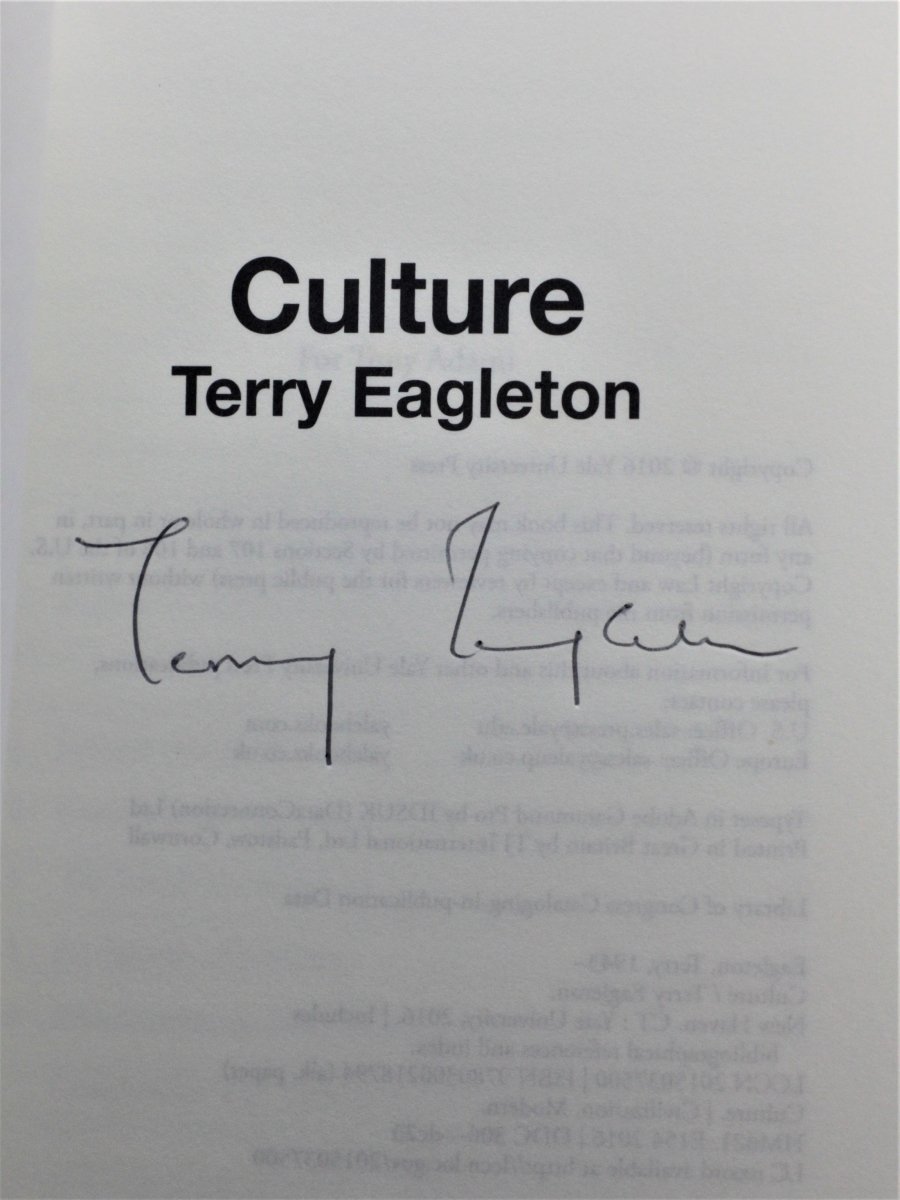 Eagleton, Terry - Culture (SIGNED) | back cover