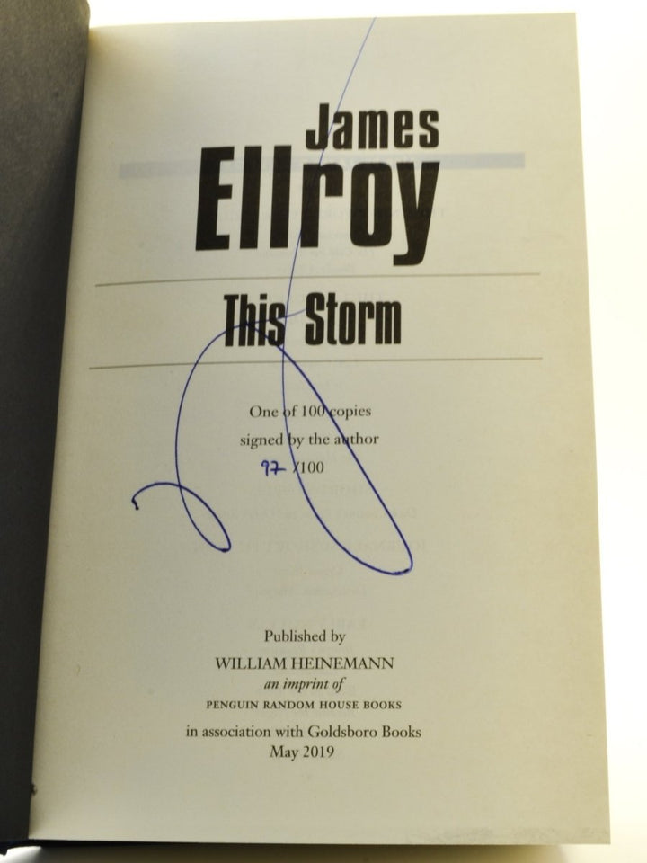 Ellroy, James - This Storm - SIGNED | signature page