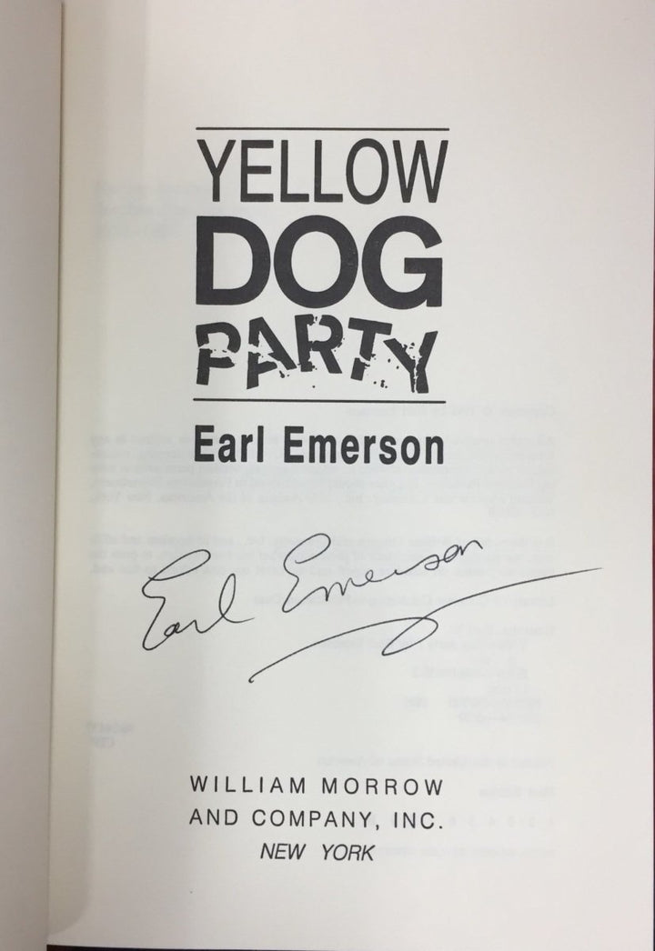 Emerson, Earl - Yellow Dog Party - SIGNED | signature page