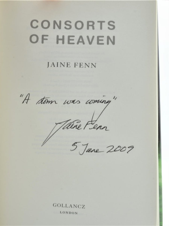 Fenn, Jaine - Consorts of Heaven - SIGNED | signature page