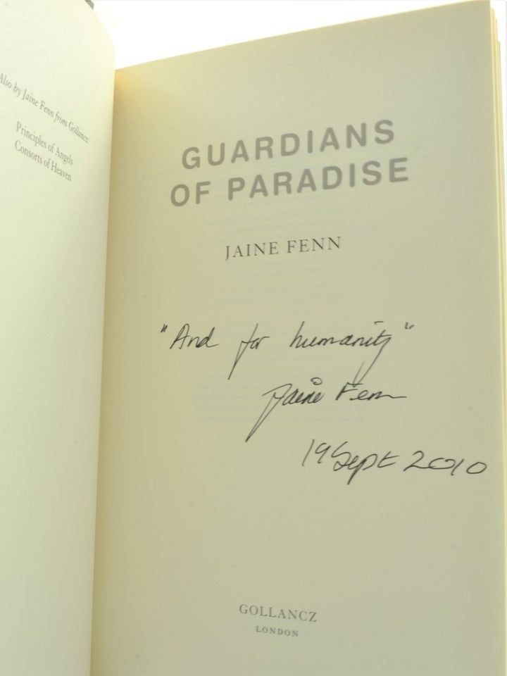 Fenn, Jaine - Guardians of Paradise - SIGNED | signature page
