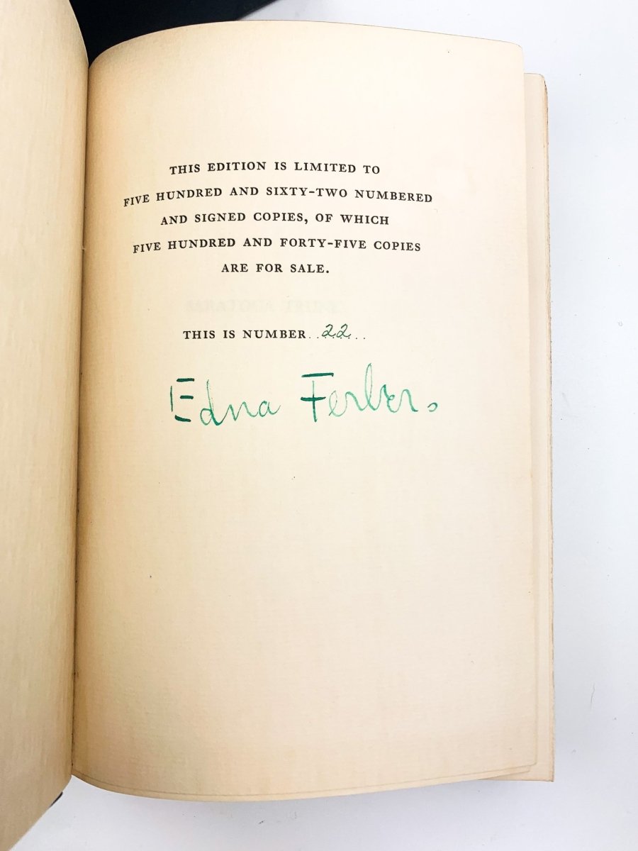 Ferber, Edna - Saratoga Trunk - SIGNED | signature page