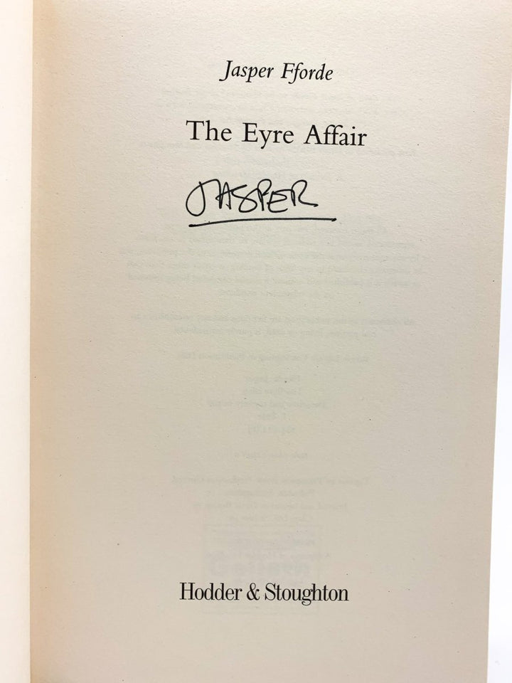 Fforde, Jasper - The Eyre Affair - SIGNED | signature page