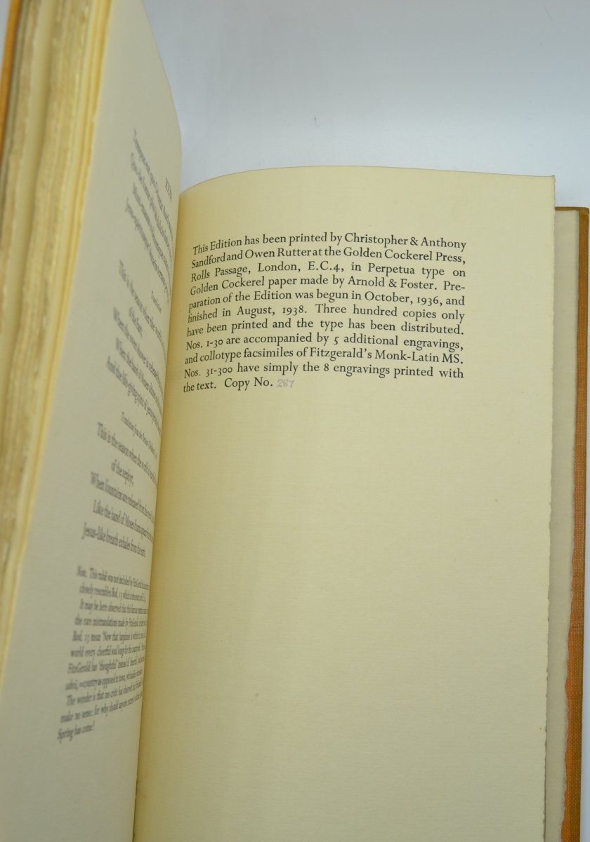 Fitzgerald, Edward - The Golden Cockerel Rubaiyat of Omar Khayyam | back cover