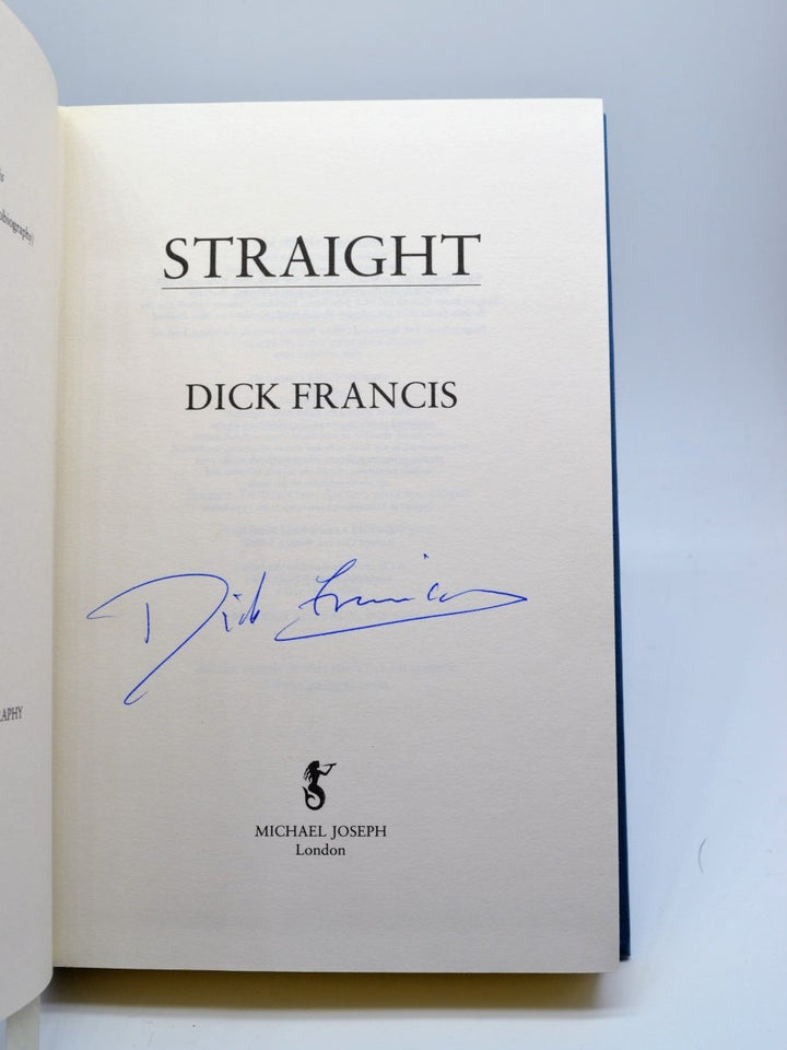 Francis, Dick - Straight ( Limited Edition ) - SIGNED | back cover