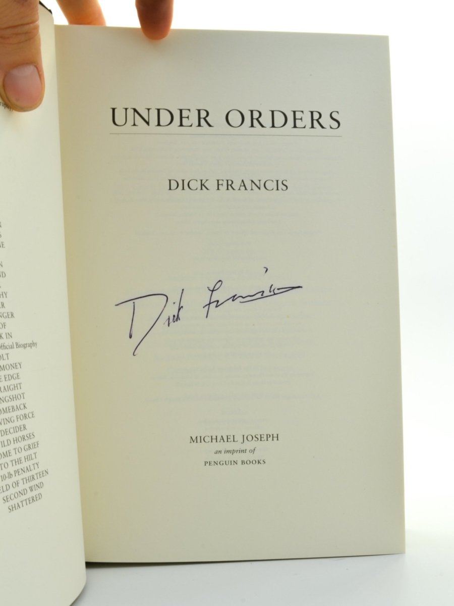 Francis, Dick - Under Orders - SIGNED | signature page