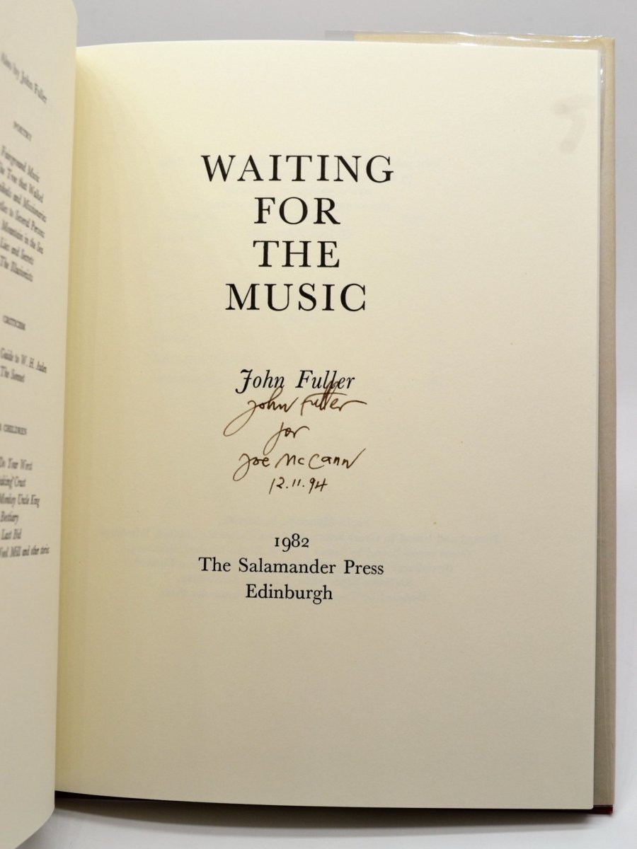 Fuller, John - Waiting for the Music - SIGNED | signature page