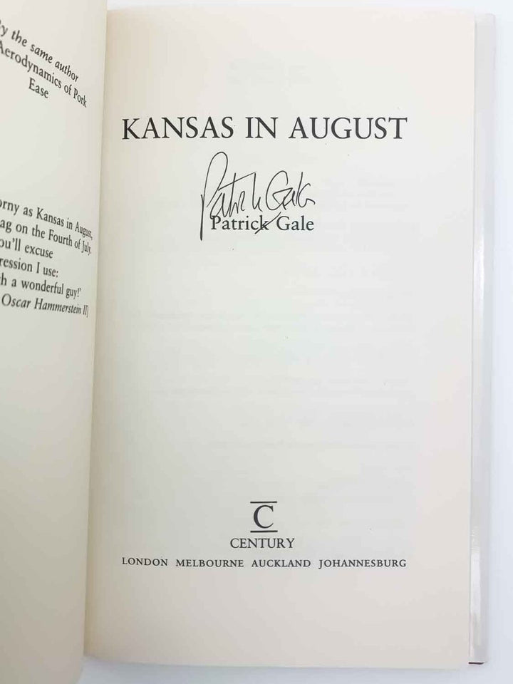 Gale, Patrick - Kansas in August - SIGNED | signature page