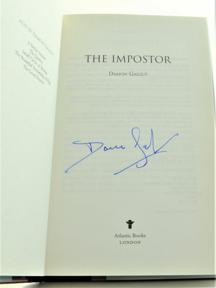 Galgut, Damon - Impostor - SIGNED | back cover