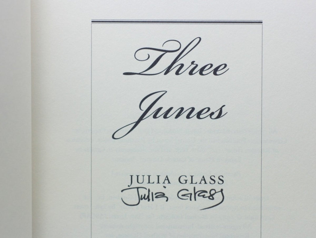 Glass, Julia - Three Junes - SIGNED | book detail 5