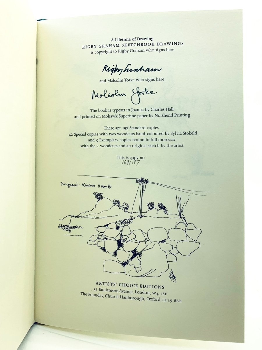 Graham, Rigby - The Sketchbook Drawings of Rigby Graham - SIGNED | signature page