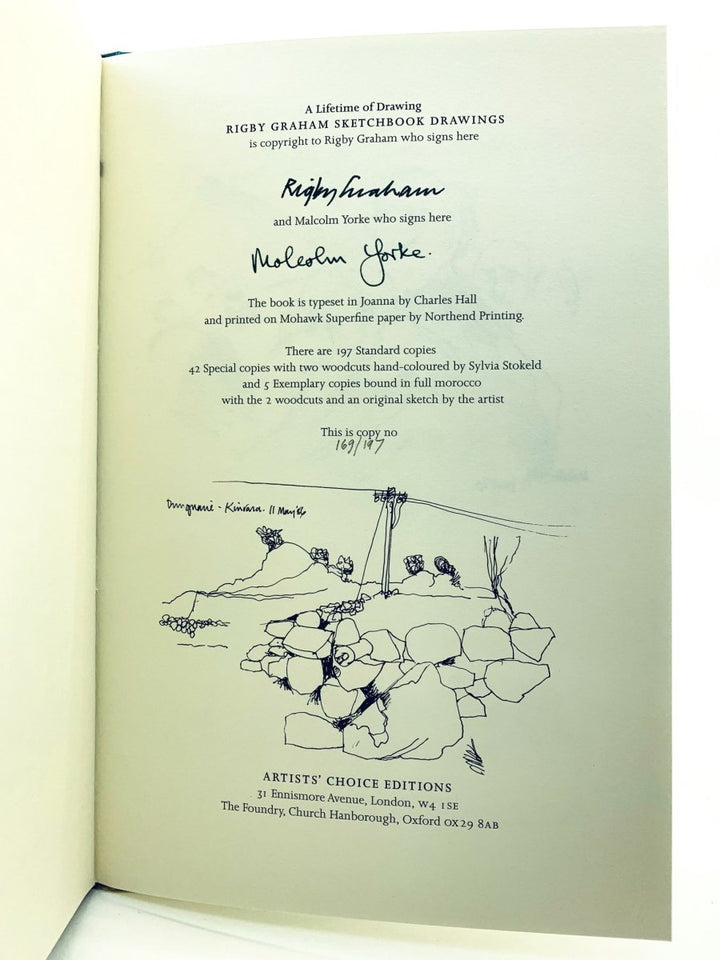 Graham, Rigby - The Sketchbook Drawings of Rigby Graham - SIGNED | signature page