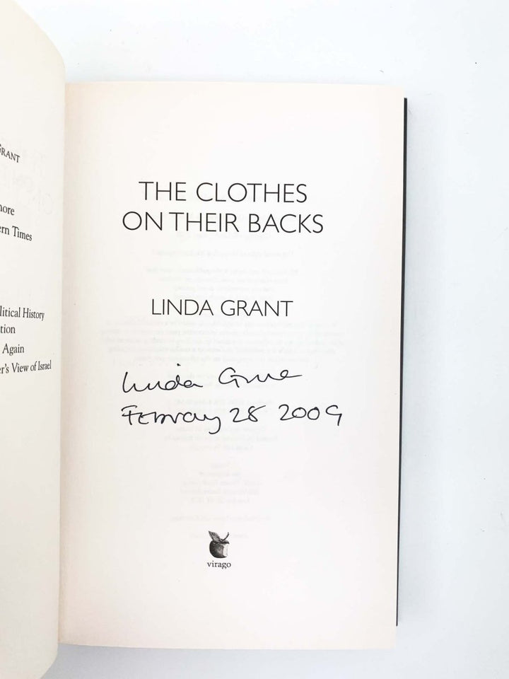 Grant, Linda - The Clothes on Their Backs - SIGNED | signature page