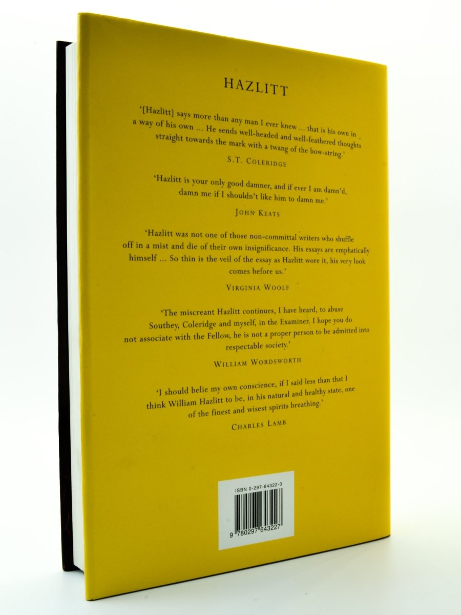 Grayling, A C - The Quarrel of the Age : The Life and Times of William Hazlitt | back cover