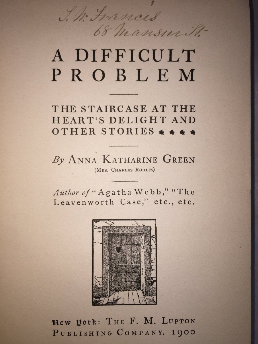 Green, Anna Katharine - A Difficult Problem : The Staircase at the Heart's Delight & Other Stories | sample illustration