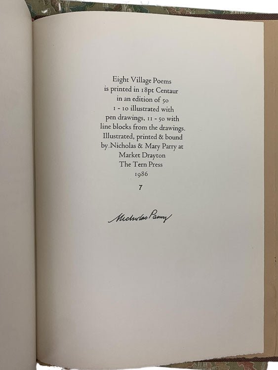Grubb, David - Eight Village Poems - SIGNED | pages