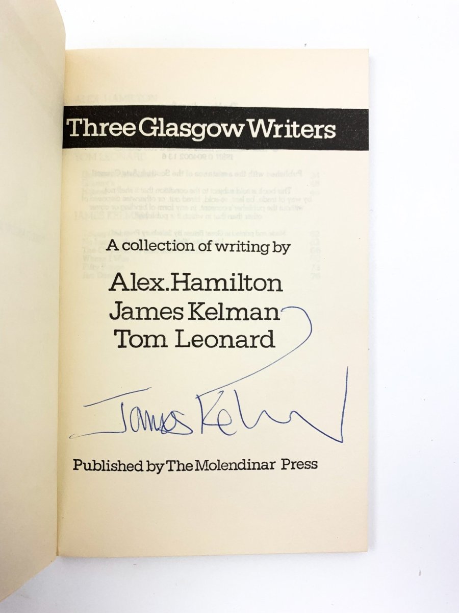Hamilton, Alex; Kelman - Three Glasgow Writers - SIGNED | image3